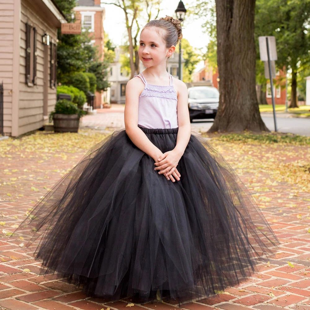 Tutú mullido de longitud completa para niñas, falda larga de tul hasta el tobillo, vestido de baile para cumpleaños y Nuevo, disfraz para niña| Faldas| -