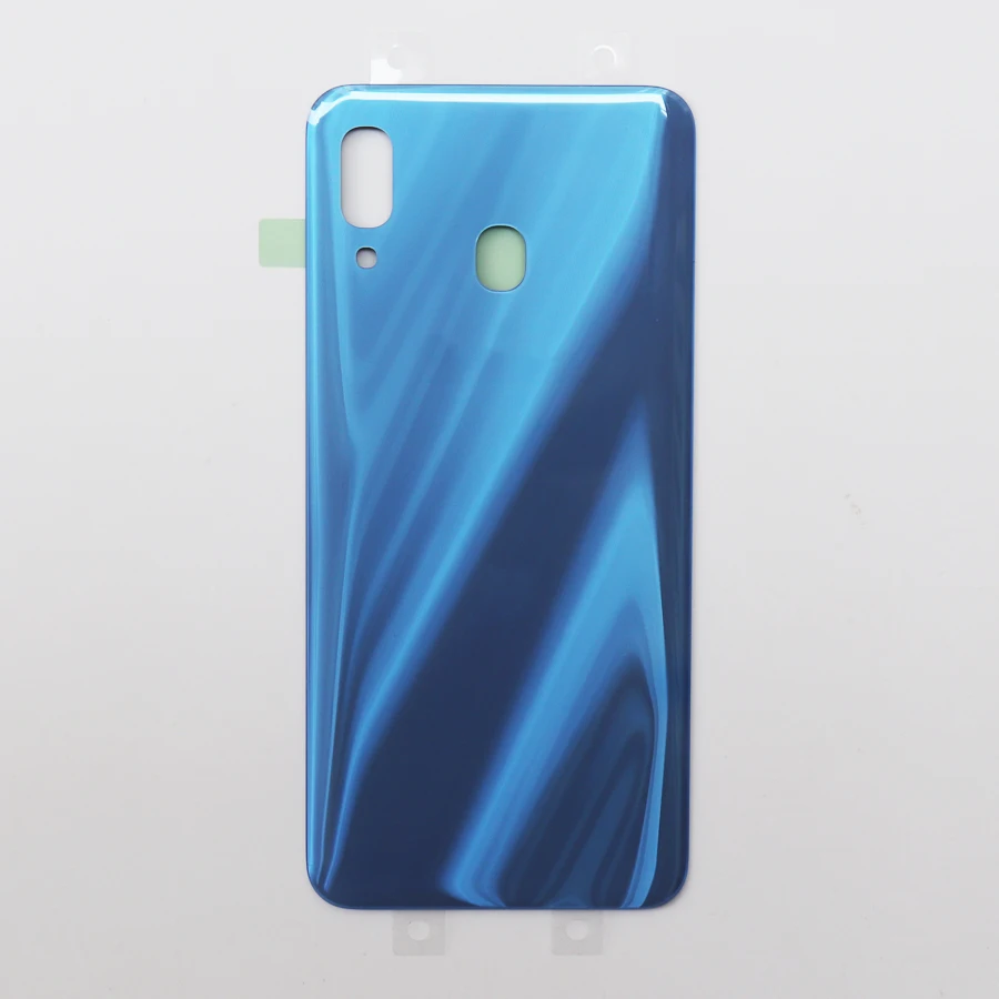 10 шт.,, новинка, A30, стеклянная крышка для батареи, для samsung Galaxy A30, A305, задняя крышка, задний корпус, чехол с клеем - Цвет: Blue