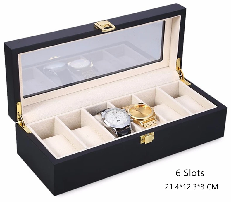 Europäischen Stil Uhr Boxen Fall 6/10/12 Slots Watch Lagerung Box Holz Uhr Veranstalter Mode Uhr Geschenk Box Männer Armbanduhr box – Detail 21