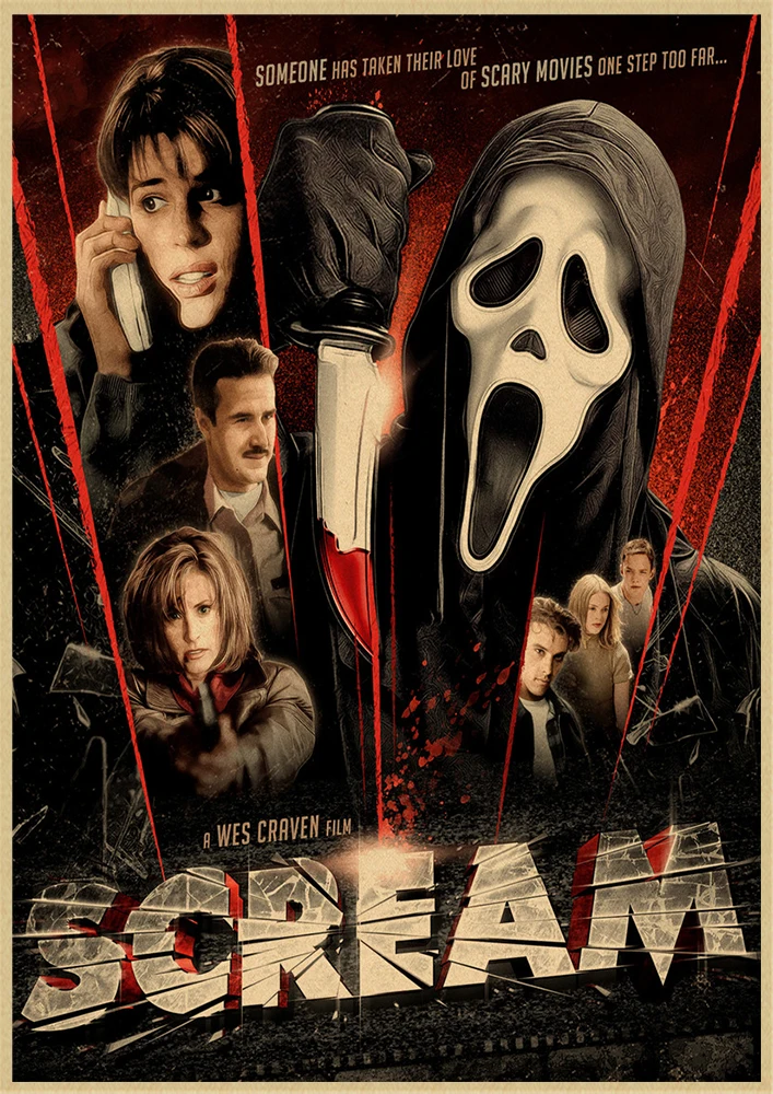 Scream Kraft Paper Poster Retro Wall art crafts sticker Living Room Paint Bar Cafe Free ship