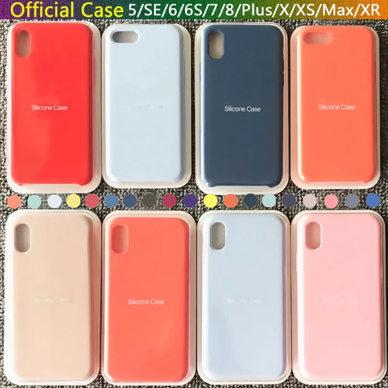 

Classic Fashion Silicone Solid Color Simple LOGO Case for iPhone 7 8 Plus Back Case for Apple iPhone X Xs Max XR 5 5S SE 6 6S