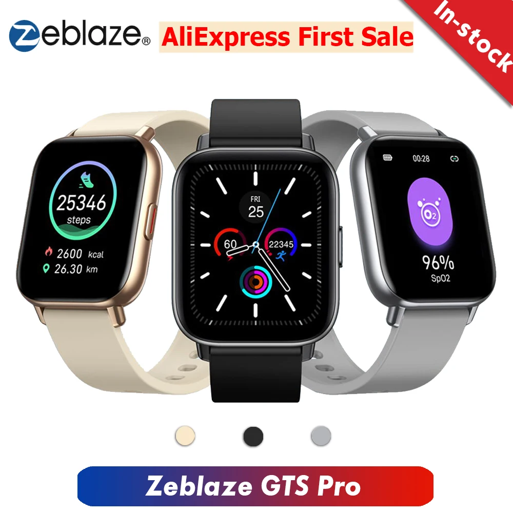 Ofertas Especiales Zeblaze-reloj inteligente GTS Pro para hombre, dispositivo deportivo con pantalla táctil de 2021 pulgadas, control del ritmo cardíaco y de la presión sanguínea, SpO2, novedad de 1,65 7WJoRqm8ZYq