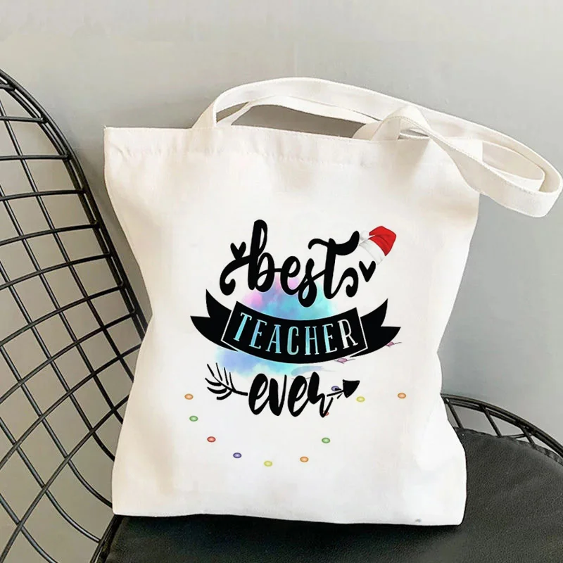 

Supplies Best teachers Ever Printed Tote Bag women Harajuku shopper Funny handbag girl Shoulder shopping Lady gift Canvas Bag
