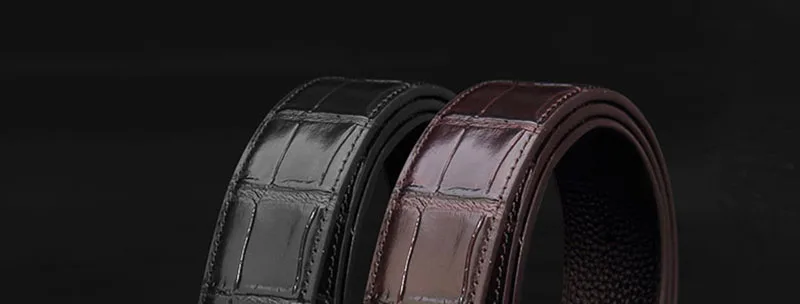 FAJARINA Top Quality Crocodile Pattern Cowhide Leather Geometry Stainless Steel Automatic Buckle Metal Belts for Men ZDFJ273