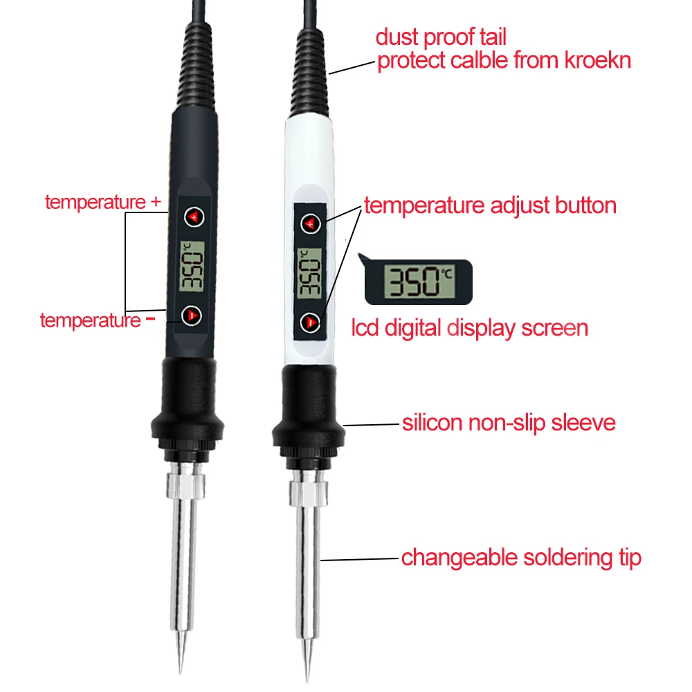 plastic welder stapler 60/80W digital electric soldering iron welding iron tool  temperature adjustable soldering  iron tips/ stand/ tin wire best soldering iron