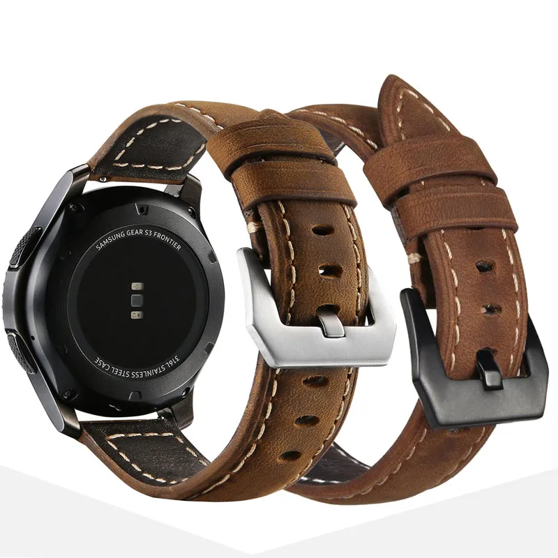 Ремешок 22 мм для часов Huami Amazfit Pace Stratos 2 2S аксессуары умных кожаный браслет Samsung Gear
