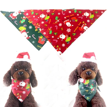 

Christmas Pet Dog Bandana Small Large Dog Bibs Towel Scarf Cartoon Printing Puppy Pet Grooming Costume Accessories