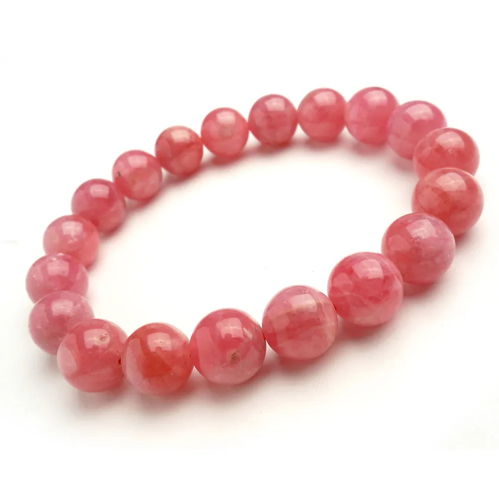 

Natural Rose Ice Rhodochrosite Argentina Round Beads Bracelet Top Quality Love Stone 10mm Gemstone Fashion New styleAAAAA