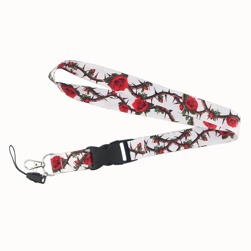 

Rose flower Detachable mobile phone lanyard Key Card Identification Straps USB Badge Holder DIY Cord Hanging Lariat Laces E0774