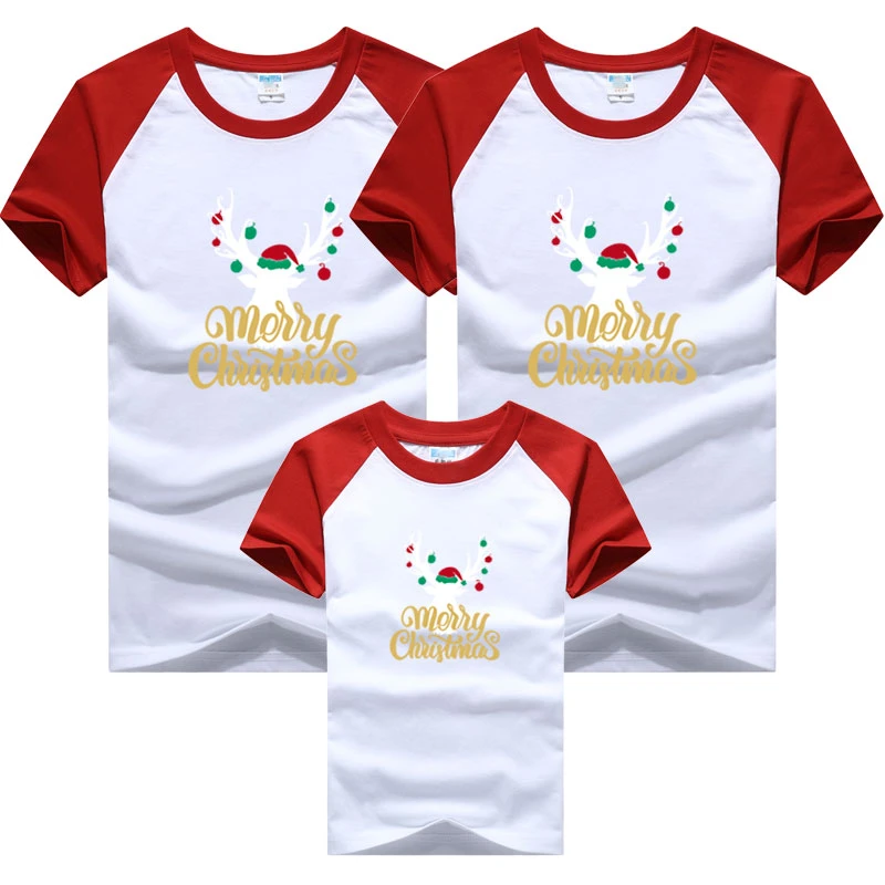 Camiseta de aspecto familiar para papá, y niños, ropa de Navidad para madre e hija, ropa juego padre e ciervo de dibujos animados|Trajes iguales de familia| - AliExpress