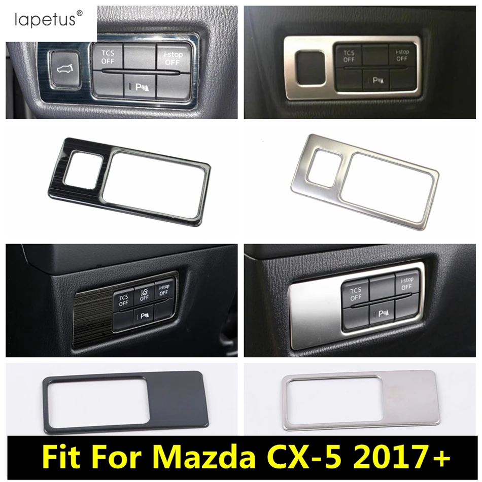 

Head Light Lamp Switch Button Panel Cover Trim For Mazda CX-5 CX5 2017 -2023 Silver / Black Stainless Steel Interior Accessories