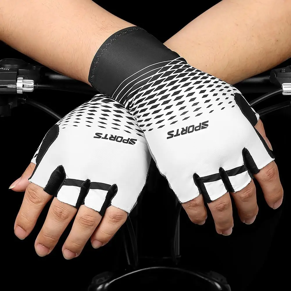 Men Cycling Gloves Breathable Sweat Absorption Nonslip Half Finger