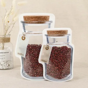 

10Pcs/lot Reusable Mason Jar Bags Portable Mason Jar Zipper Bags Seal Food Saver Storage Bags Snack Food Candy Ziplock Bags