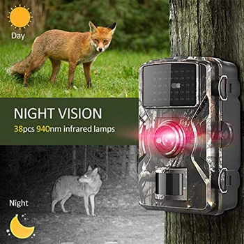 

12MP 1080P Hunting Camera Wildcamera Surveillance Outdoor IP56 Waterproof Infrared LED Night Vision PIR Wildlife Trap Scouting
