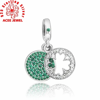 

Authentic 925 Sterling Silver Lucky Four Leaf Clover Charm Beads fit Original Pandora Bracelets Women DIY Jewelry