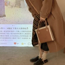 

Winter Hand-held Plush Bag Women's New Fashion Frosted Small Square Bag Versatile Ins Messenger Bag