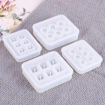 

4Pcs Round Square Beads Resin Molds Gemstone Beads Mold Jewelry Making Tools