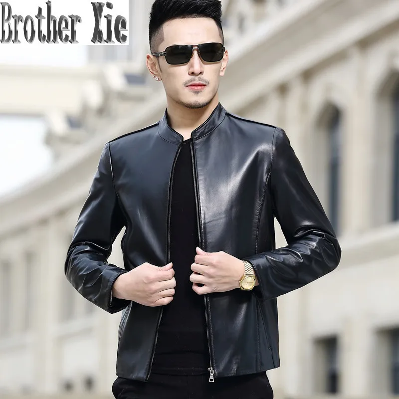 

Genuine Leather Jacket Short Sheepskin Coat Men Spring Autumn Blazer Leather Jackets Blouson Cuir Homme A16CJ8807 YY282