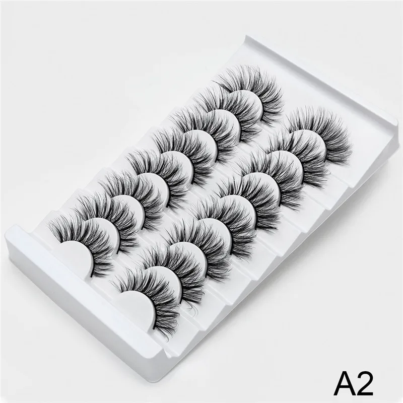 A2 2/5/8 стержень пар Eyelashs натуральных длинных 3D накладные ресницы из норки Толстая ручной работы накладные ресницы объем мягкая норка Искусственные ресницы ресниц - Цвет: A2