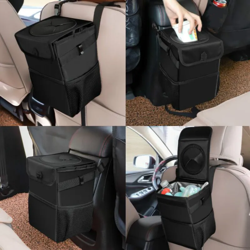 

Creative folding storage box for cars Waterproof back storage Car trash can trash can