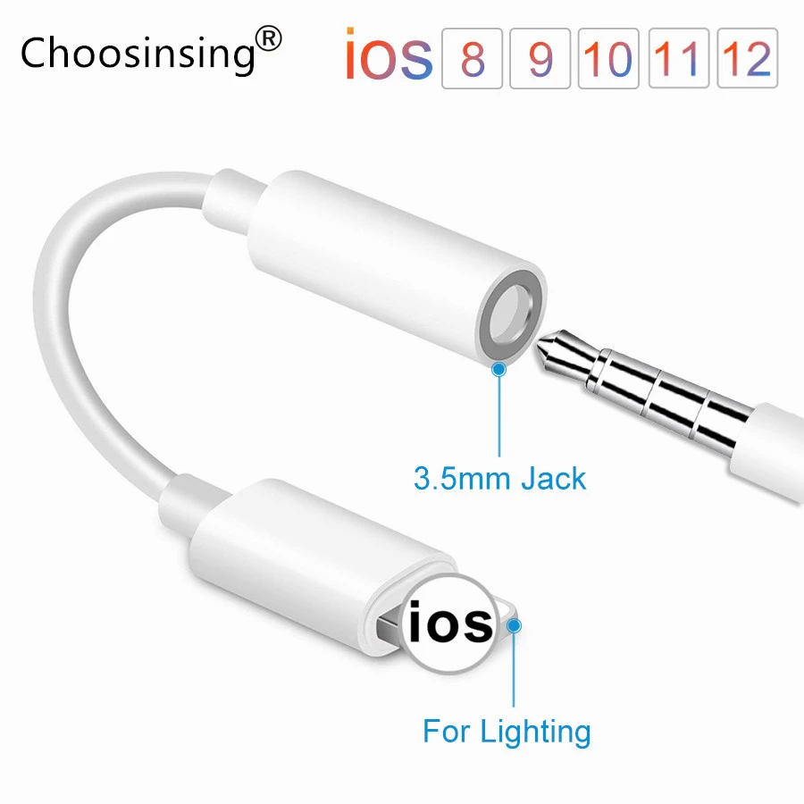 

3.5mm Cable Audio Jack for ios iPhone 7 Headphone Adapter X XR XS Max 8 Plus 10 Earphone Aux Mobile Phone Converters Accessories