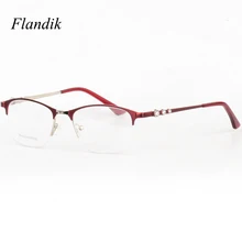Полуободок, металлическая оправа для очков, женские винтажные оптические очки по рецепту, прозрачные линзы, элегантные женские роскошные Брендовые очки для чтения близорукости