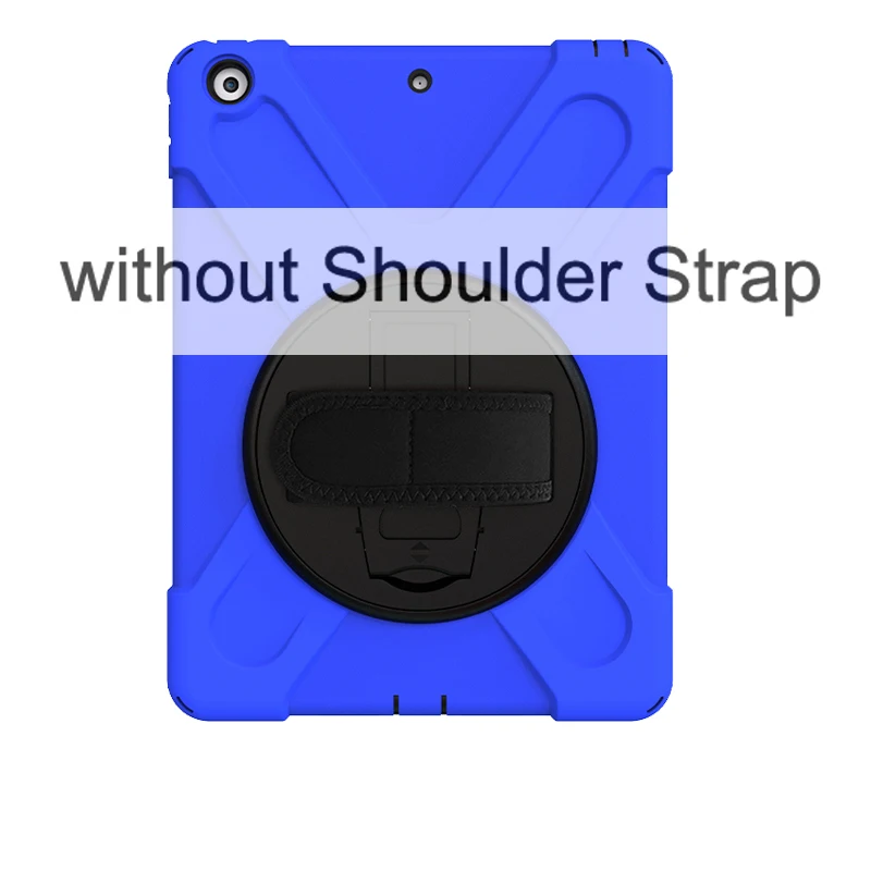 dark blue ST Чехол для iPad 10,2 дюймов детский безопасный сверхмощный вращающийся ремешок/подставка с плечевым ремнем для iPad 7-го поколения - Цвет: dark blue ST