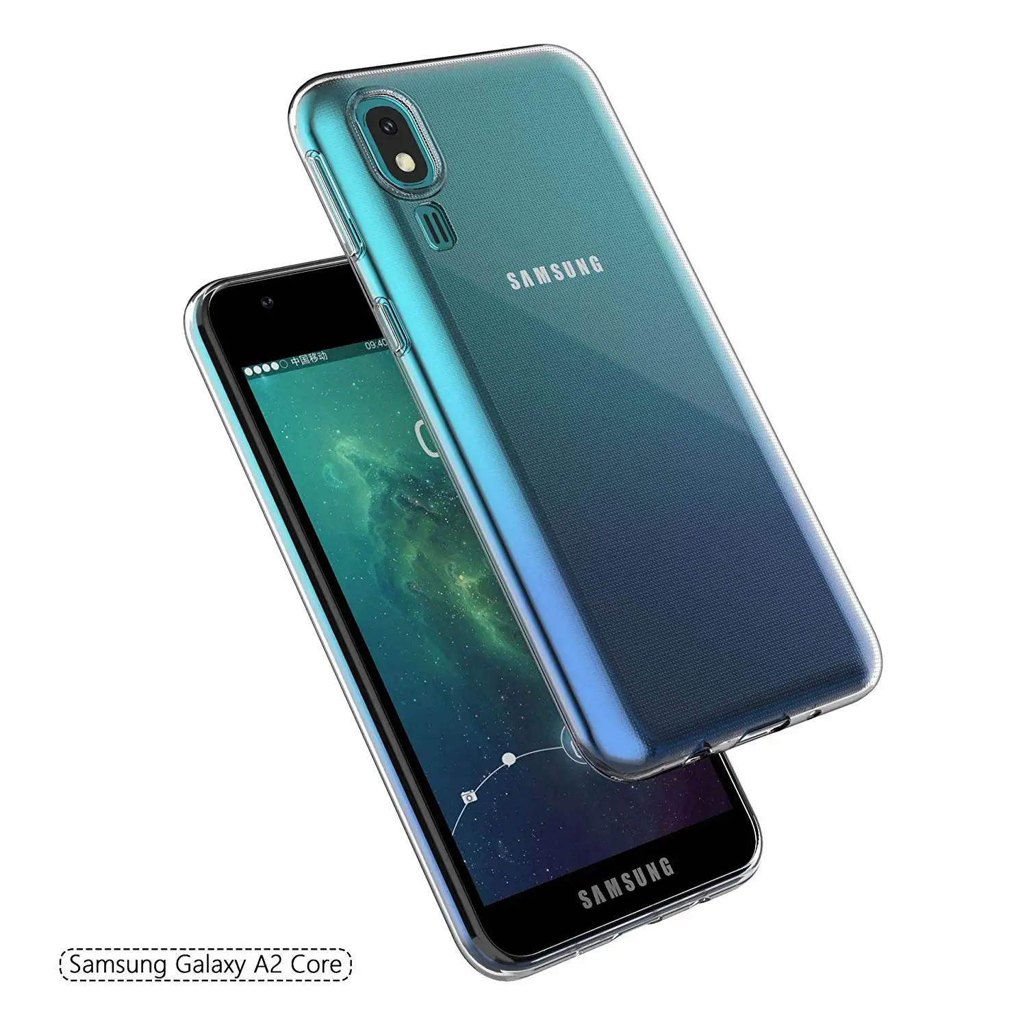 Прозрачный флип чехол для Samsung Galaxy A2 Core задняя крышка прозрачный мягкий