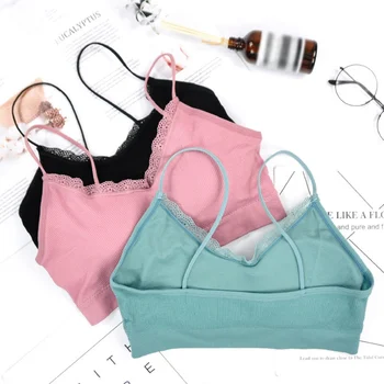 

Female Tube Tops Women Sexy Bras Chest Padded Tank Tops Fitness Ladies Lace Underwear