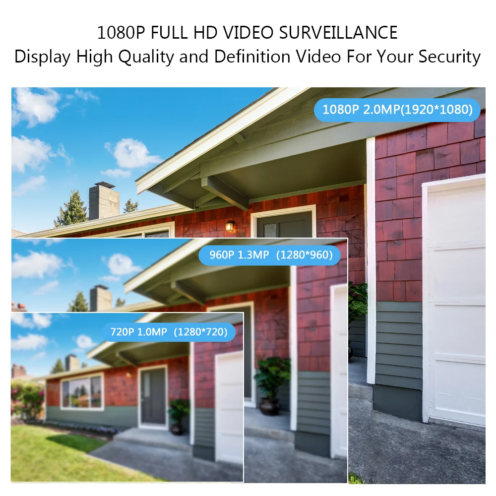 4CH 1080P камера Система безопасности DVR комплект 4 шт. 2 МП наружная Водонепроницаемая камера наблюдения Обнаружение движения удаленный доступ