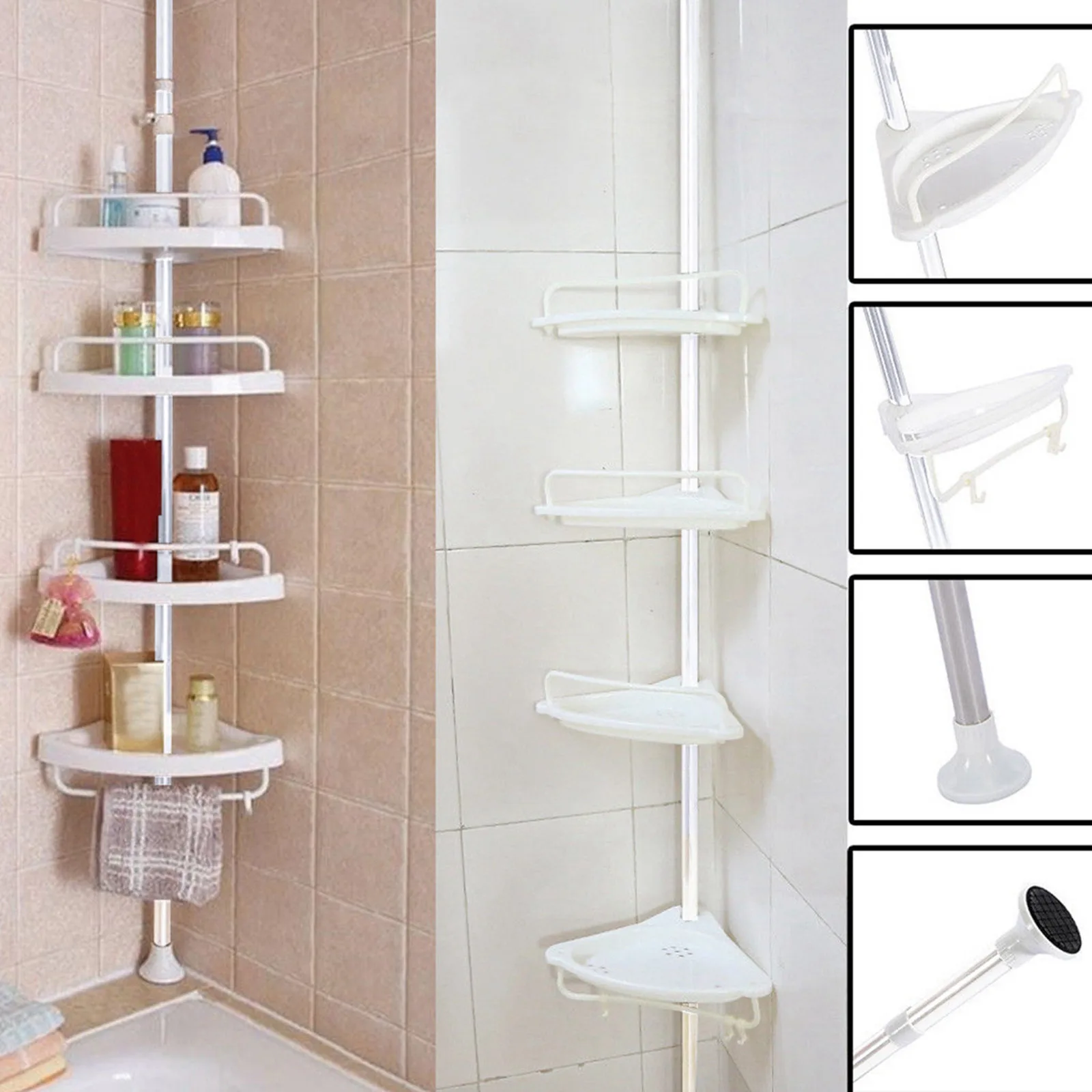 Bathroom Bathtub Shower Caddy Holder Corner Rack Shelf Organizer Accessory US 
