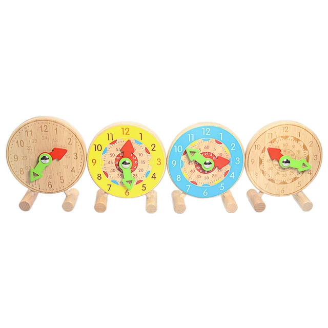 Montessori Wood Clock Calendar Toy Kids Watch Learning Clock Teaching Resources Circle Calendar Time Preschool Educational Toys 3