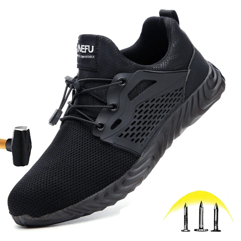 High Quality Steel Head Shoes Men's Lightweight Breathable Soft Bottom Stab-resistant Work Anti-smash Safety | Обувь