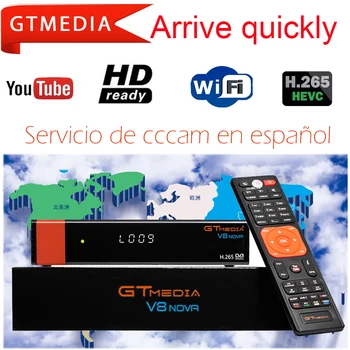 

Hot sale freesat V8 Nova Satellite Receiver Built in Wifi 2Years Europe cccam server for Spain DVB-S2 H.265 GT media V8 tv box