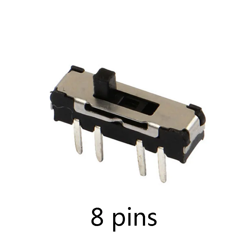 10 шт. 8 Pin 8pins мини скользящий переключатель 3 положения микро скользящий тумблер концевой переключатель черный