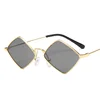 Elbru Retro Diamond Shaped Sunglasses Fashion Metal Irregular Sunshades Eyewear Male Female Colorful Lens Sun Spectacles Unisex 2