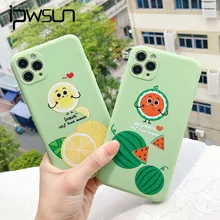 iPWSOO Cute Fruit Pattern Phone Case For iPhone 11 Pro Xs Max XS XR X 7 8 Plus Matte Shockproof Soft Silicone TPU Back Cover