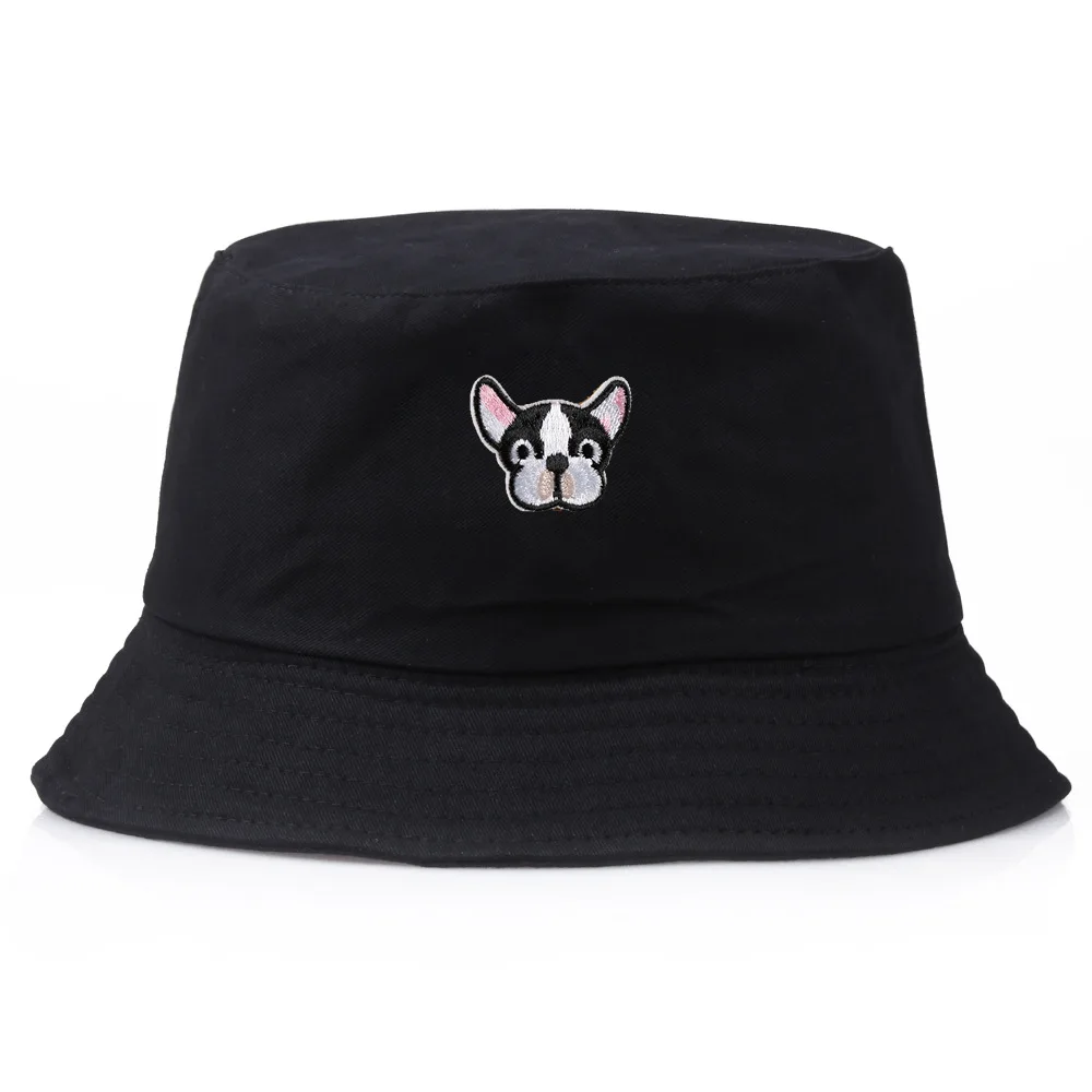 Cute Puppy Embroidered Fisherman Bucket Hats Spring summer Personality