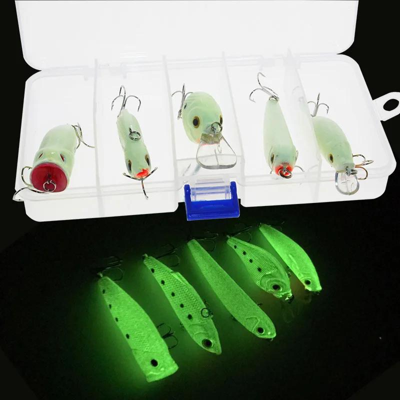 

1 packs 5pcs Isca Artificial Laser Luminous Wobblers Minnow Lure Hard Baits For Sea Fishing Bait Lures Pesca Jigging Crankbait