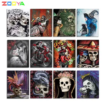 

Full Drill Square 5D Diamond Painting "The skeleton" Cartoon Diamond Embroidery Full Set Gift Home Decor Diamond Mosaic ZH085