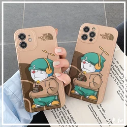 Doraemon bonito dos desenhos animados engraçado caso de telefone para iphone 12mini/12promax/11pro/11/8p/x/xs/xr/se/xsmax /7/8/se/par capa de telefone
