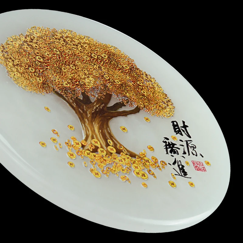 SWEFONDE Natural jade Sculpture Crafts Home and company FengShui Decoration opening gifts Give to Friends customers Office Decor