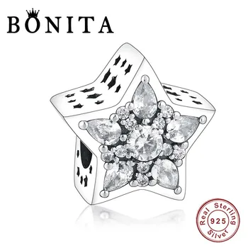 

925 Sterling Silver Five-pointed Star Charm Fit Original Pan Charms Bracelet & Necklace Beads Berloque DIY Jewelry Making