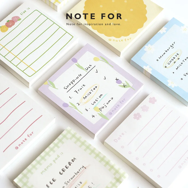 

100Sheets/Pack Kawaii Cute Frame Sakura Flower Fruit Memo Pads Note Paper Agenda Planner School Office Supplies n1247