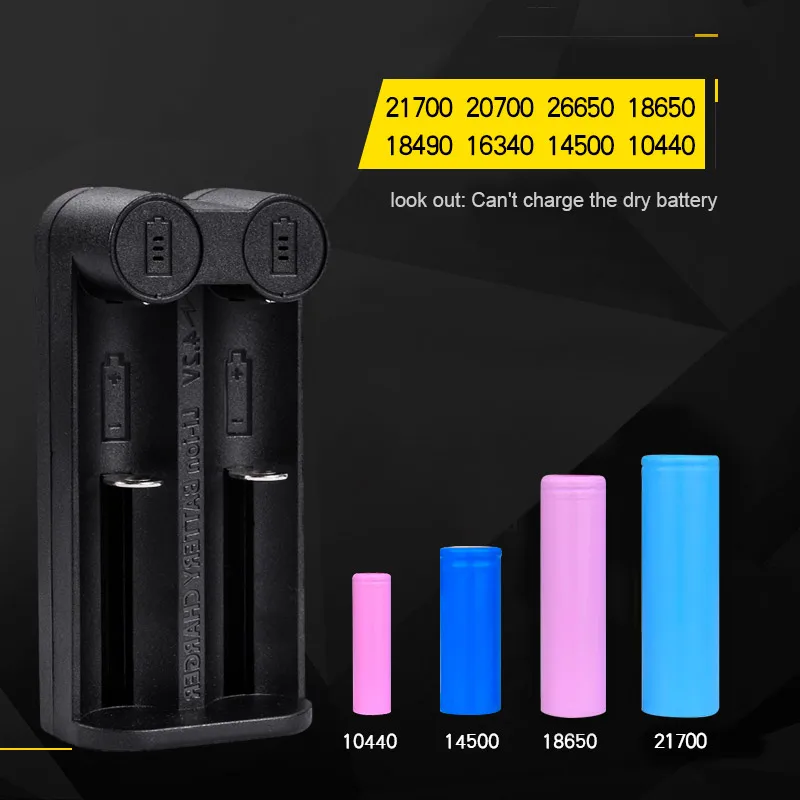 PUJIMAX 18650 battery charger Smart charging 2 slot 3.7V 26650 18350 32650 21700 26500 Rechargeable Battery charger battery charger battery charger adapter