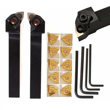 

1 Set Wrench Holder+Carbide Insert Lathe Indexable Metal Detailing Finishing Wholesale