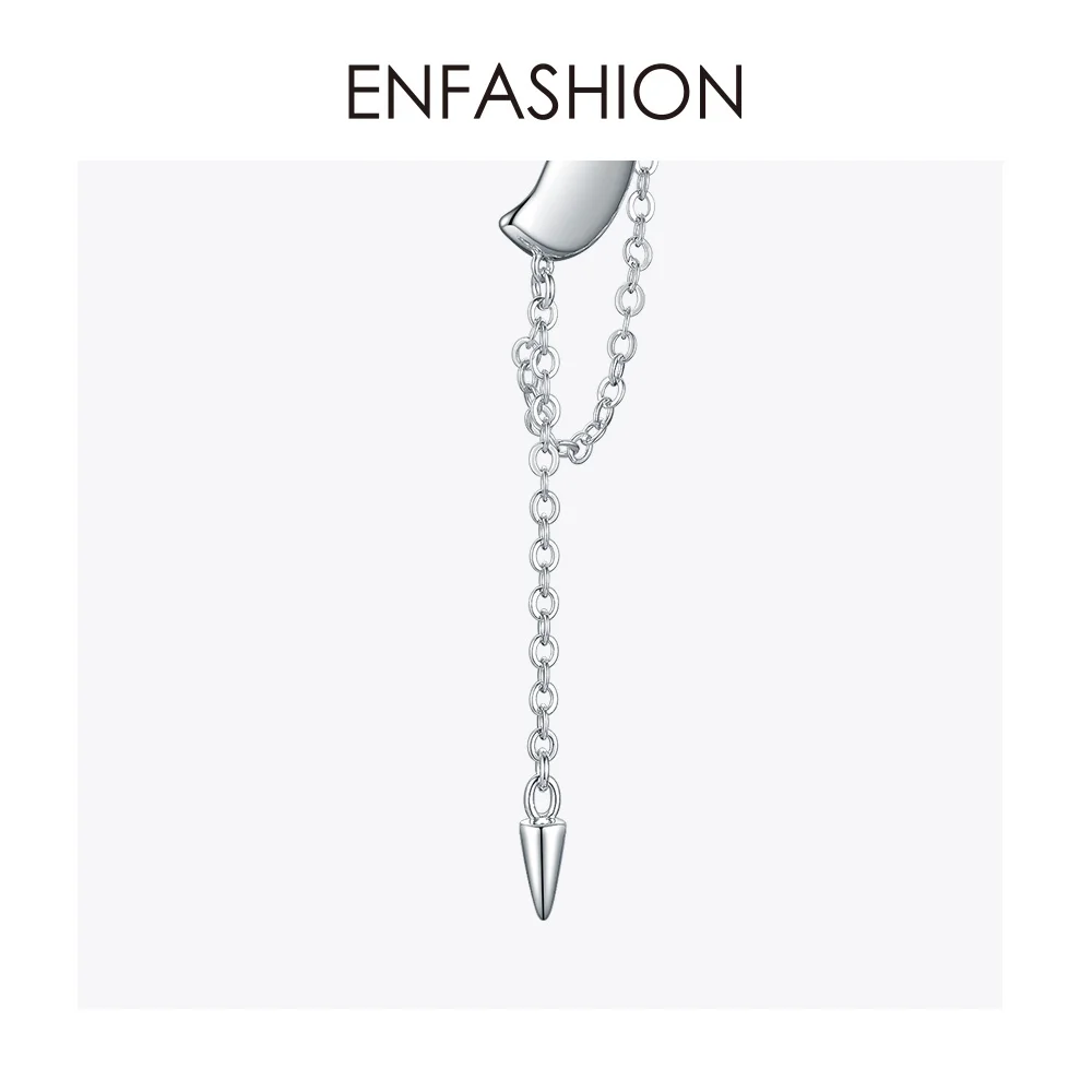 ENFASHION, серьги-гвоздики в стиле панк, для женщин, золотой цвет, асимметричная кисточка, маленькие серьги, модное ювелирное изделие E191129