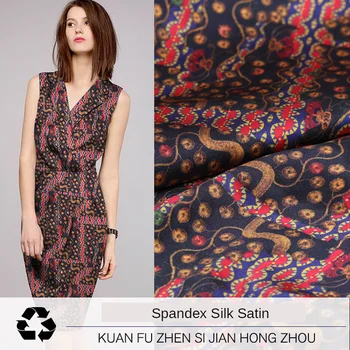 

Custom 19 M / M 140cm Wide Digital Printing Spandex Silk Satin Fabric Summer Garment Pant Cloth