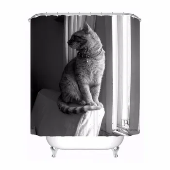 

CustomPiano Cat Eyes Fabric Bath Curtain Bathroom Mildewproof Waterproof Polyester Shower Curtain#180417-02-125