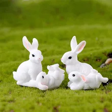 1 Pcs Cute Rabbit Easter Miniature Animal Figurine Resin Craft Mini Bunny Ornament fairy garden Decor supplies 1 Pcs Cute Rabbit Easter Miniature Animal Figurine Resin Craft Mini Bunny Ornament fairy garden Decor supplies